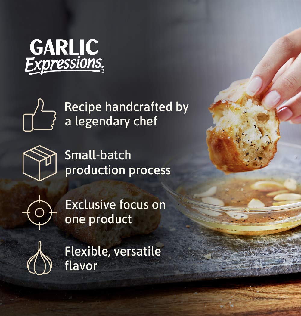 Garlic Expressions dressing on a salad demonstrating bright flavor and even coverage