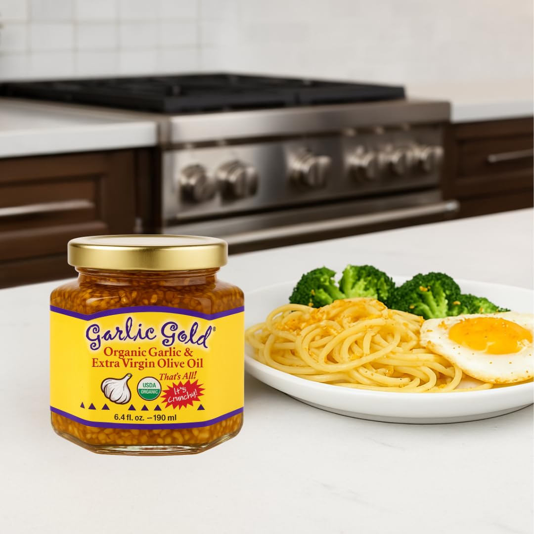 Garlic Gold jar on kitchen counter styled as pantry upgrade