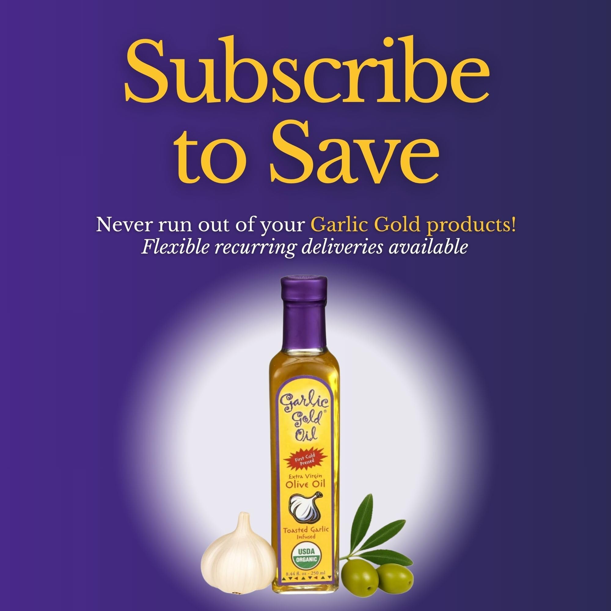 Garlic Gold bottle on kitchen counter in lifestyle scene signaling everyday use