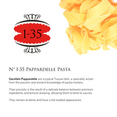 Garofalo cooked pappardelle plated al dente ready to eat