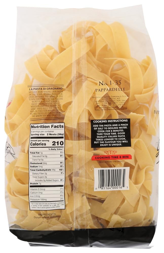 Garofalo plated pappardelle with ragù illustrating hearty sauce cling