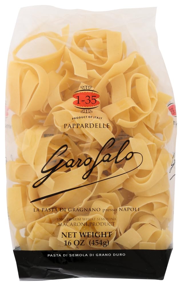 Garofalo front packaging showing transparent pappardelle for clear quality