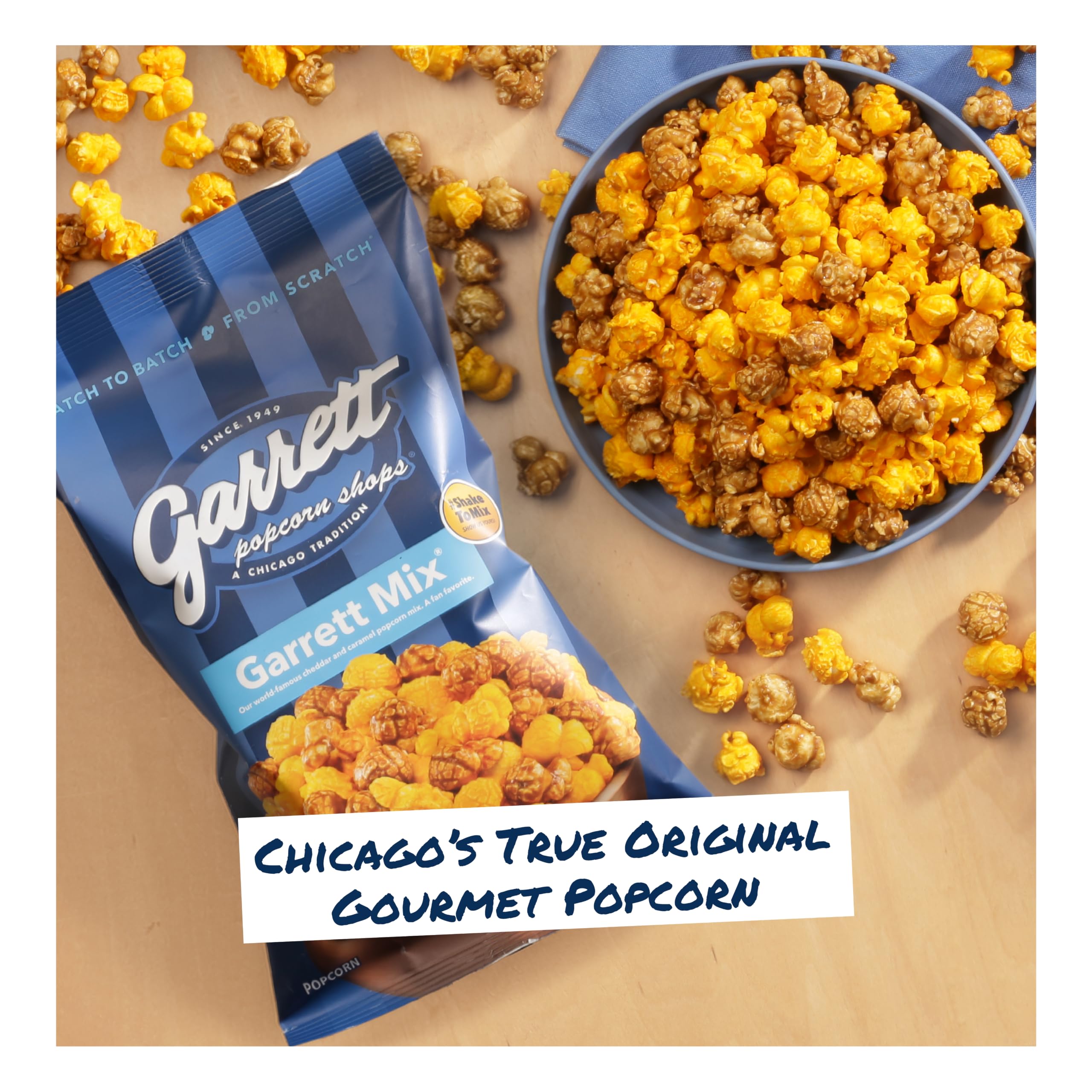 Garrett Popcorn close-up of caramel coating showing crunchy buttery texture