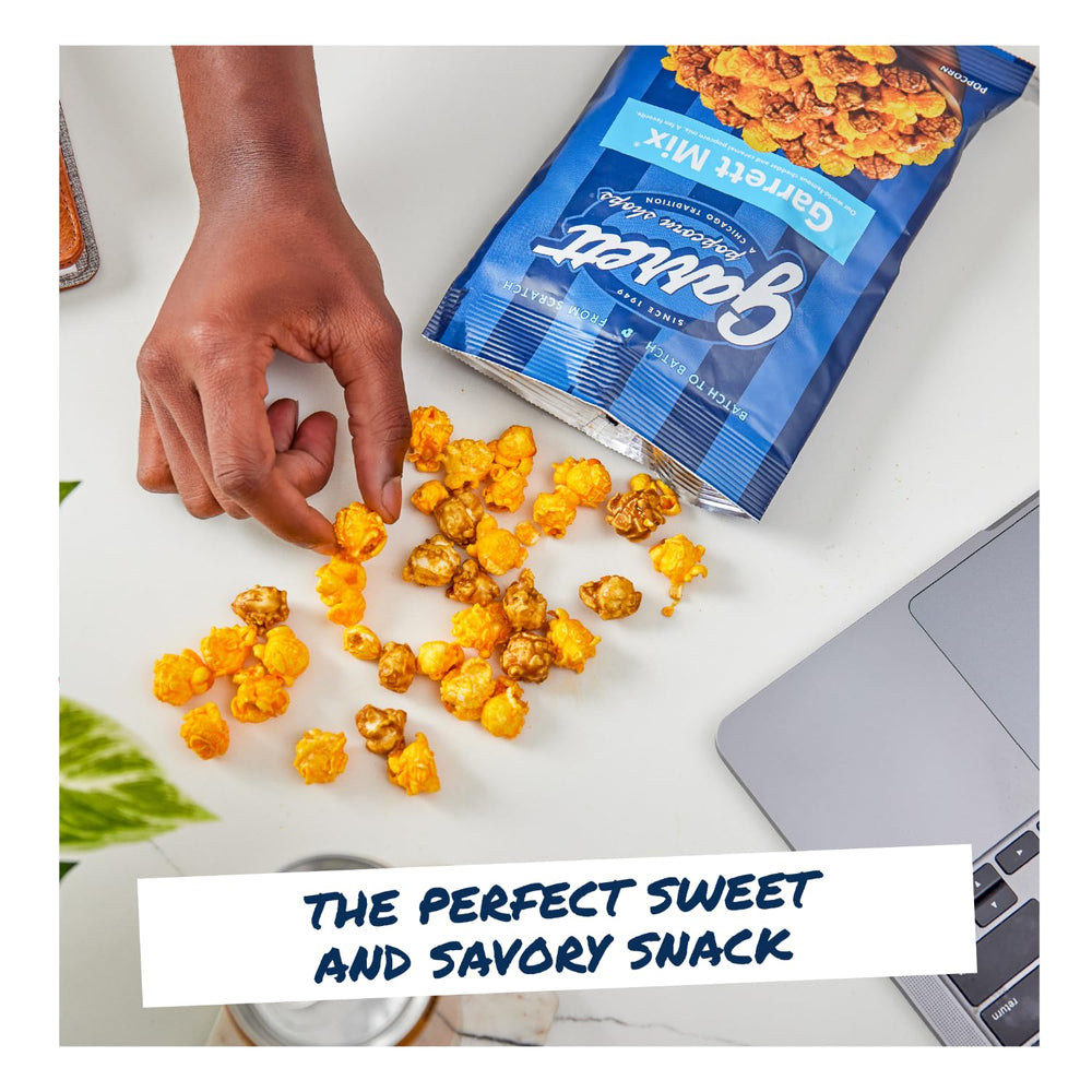 Garrett Popcorn nutrition and ingredients label view showing real ingredients and allergen info