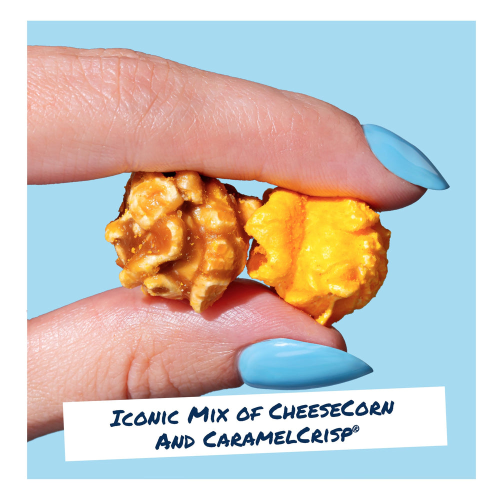 Garrett Popcorn opened into a bowl ready to serve, demonstrating easy sharing and presentation