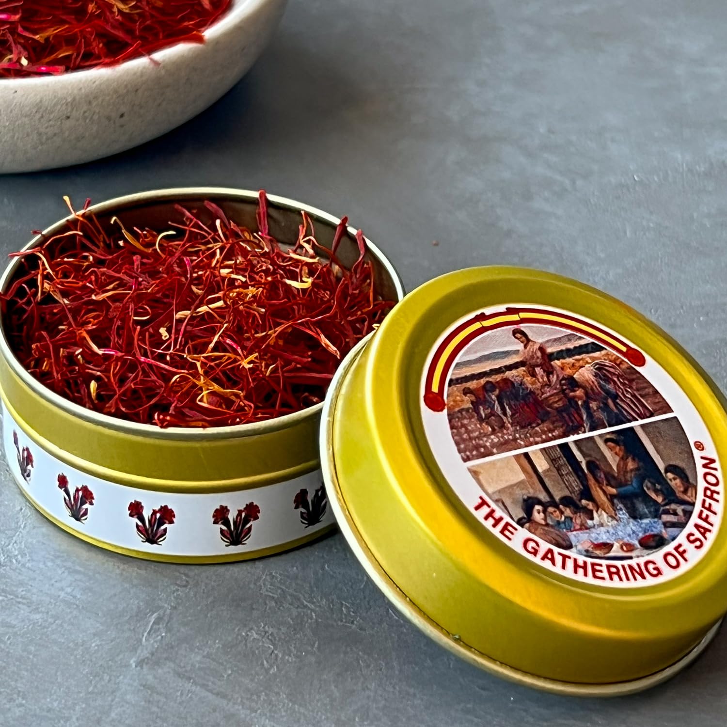 close-up of saffron threads from The Gathering Of Saffron highlighting rich color and potency