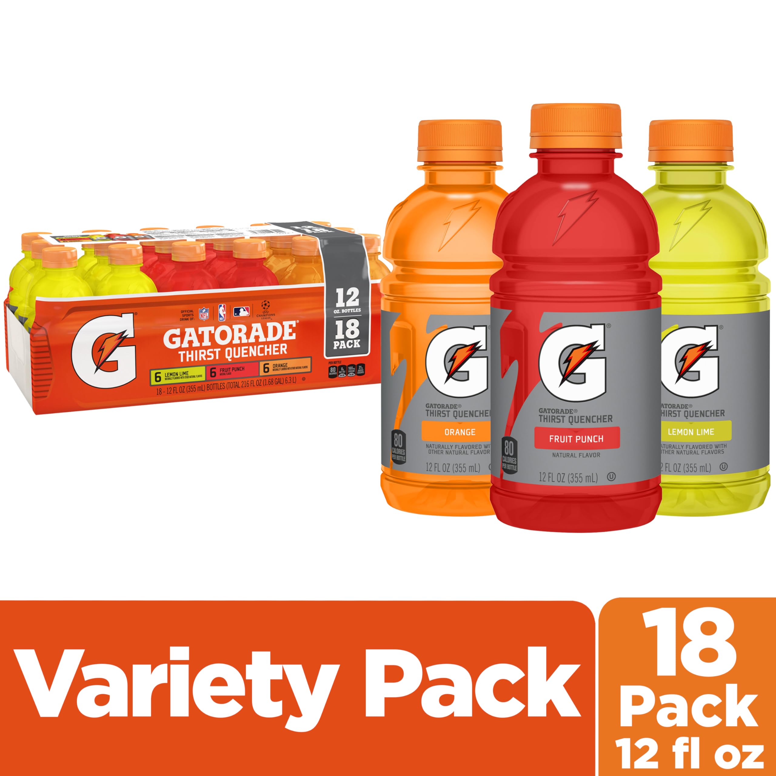 Gatorade 12oz bottle close-up label highlighting electrolyte information