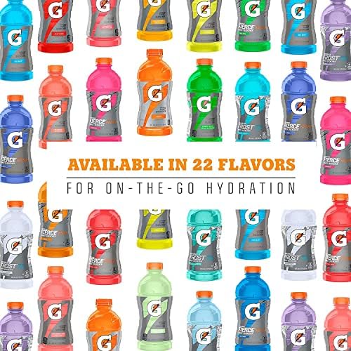 Gatorade bottle closeup label highlighting electrolytes and flavor name