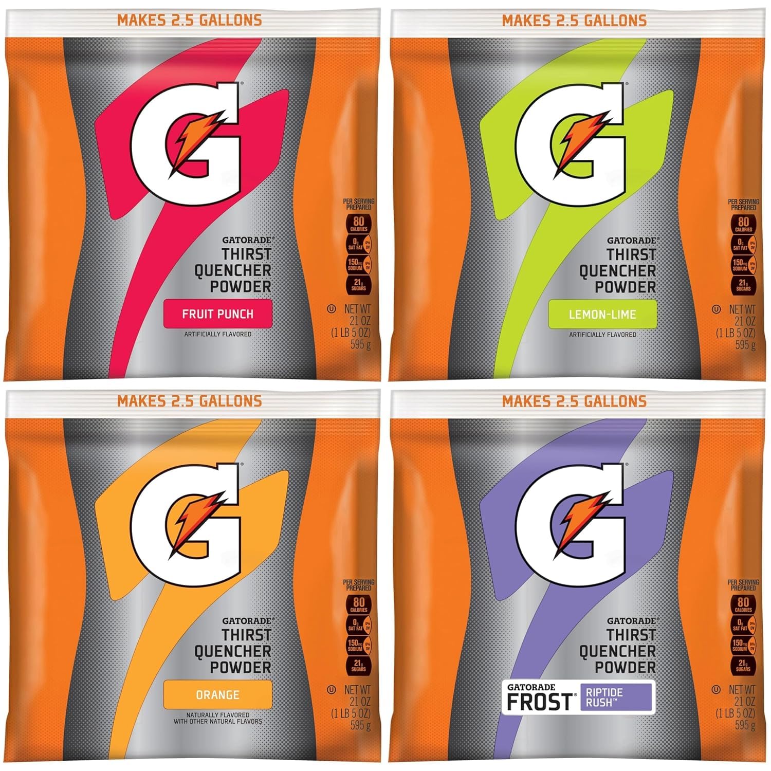 gatorade front packaging showing pouch and branding, quick identification benefit