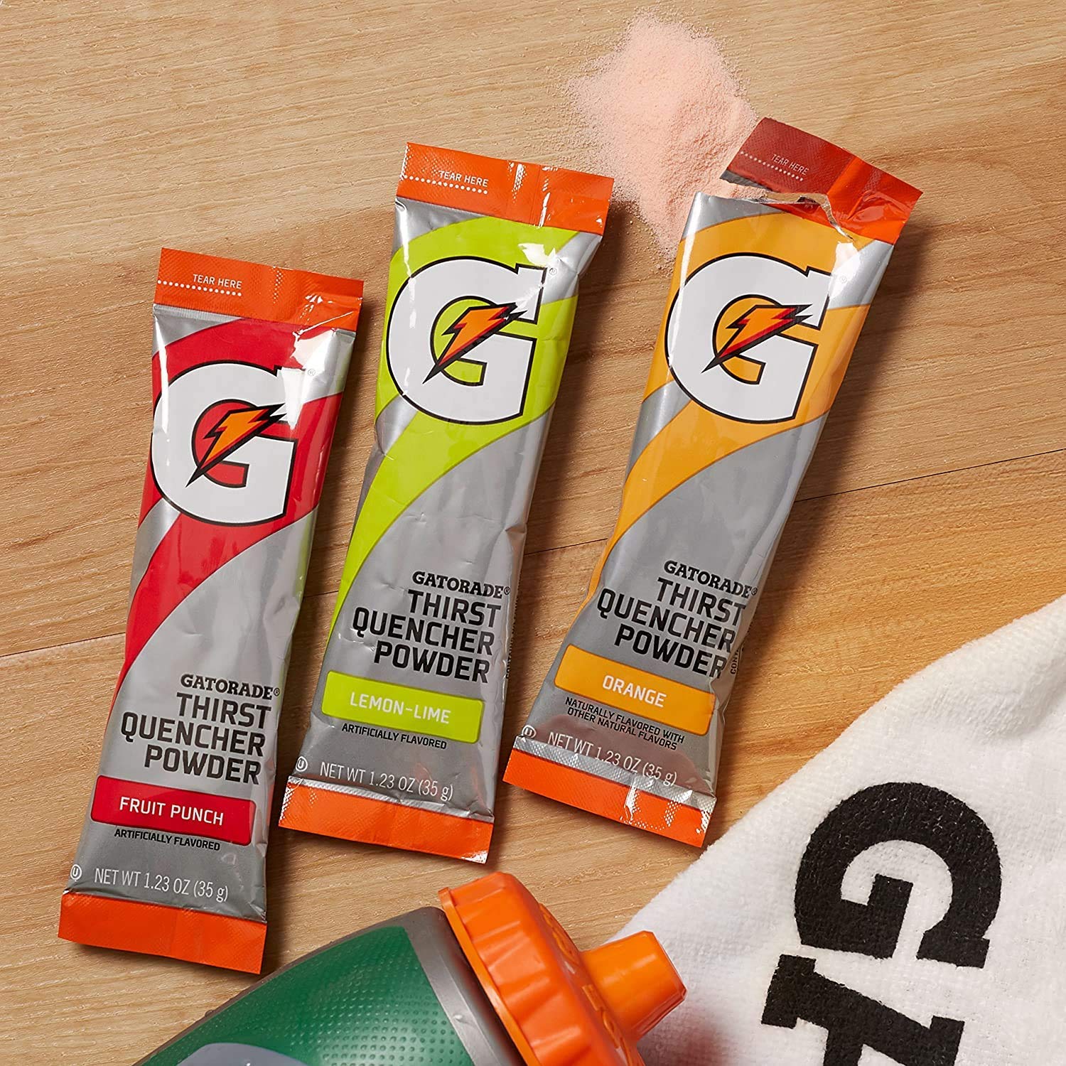 Prepared Gatorade drink in a sports bottle with brand visible for on-the-go hydration