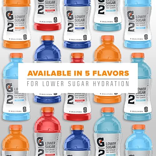 Gatorade G2 bottle close-up label highlighting electrolytes and lower calories