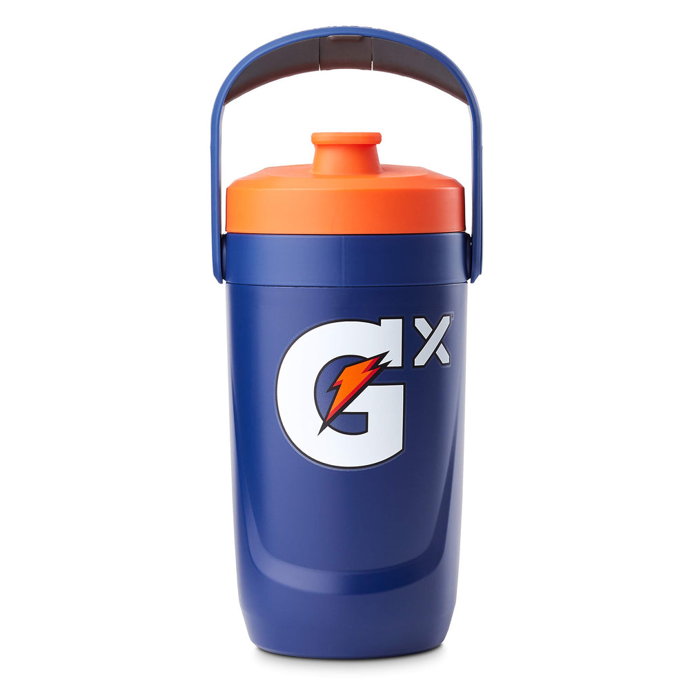 Gatorade Gx 64oz jug front view showing capacity and navy color for reliable hydration