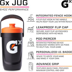 Gatorade jug leakproof flip cap close-up for quick, mess-free pouring