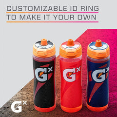 Gatorade Gx marble neon held in hand to show size and comfortable grip for athletes