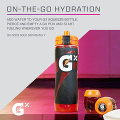 Gatorade Gx marble neon pod chamber closeup highlighting secure pod release and easy mixing