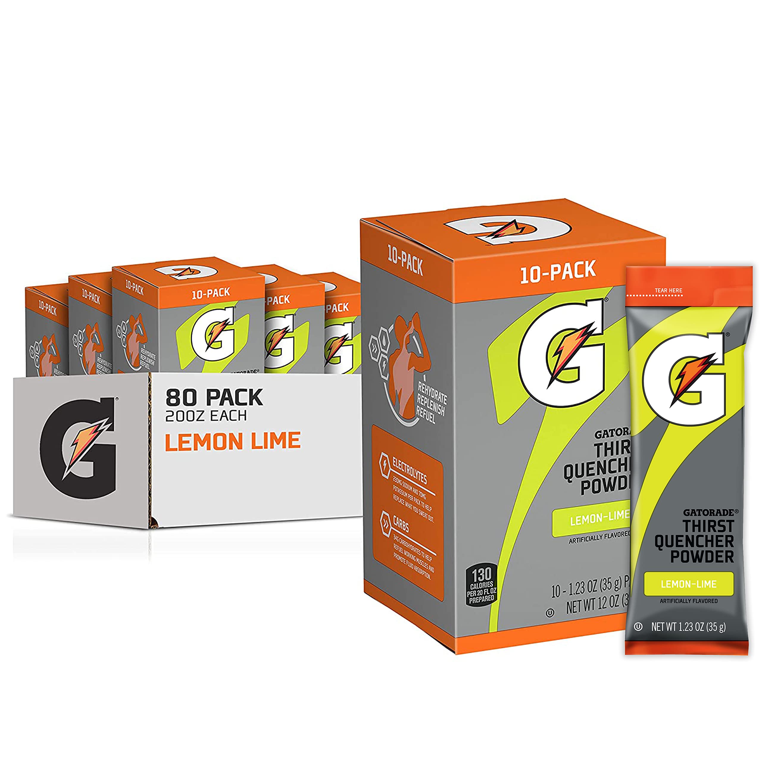 Gatorade front packaging showing Lemon Lime flavor and pack count for quick identification and storage