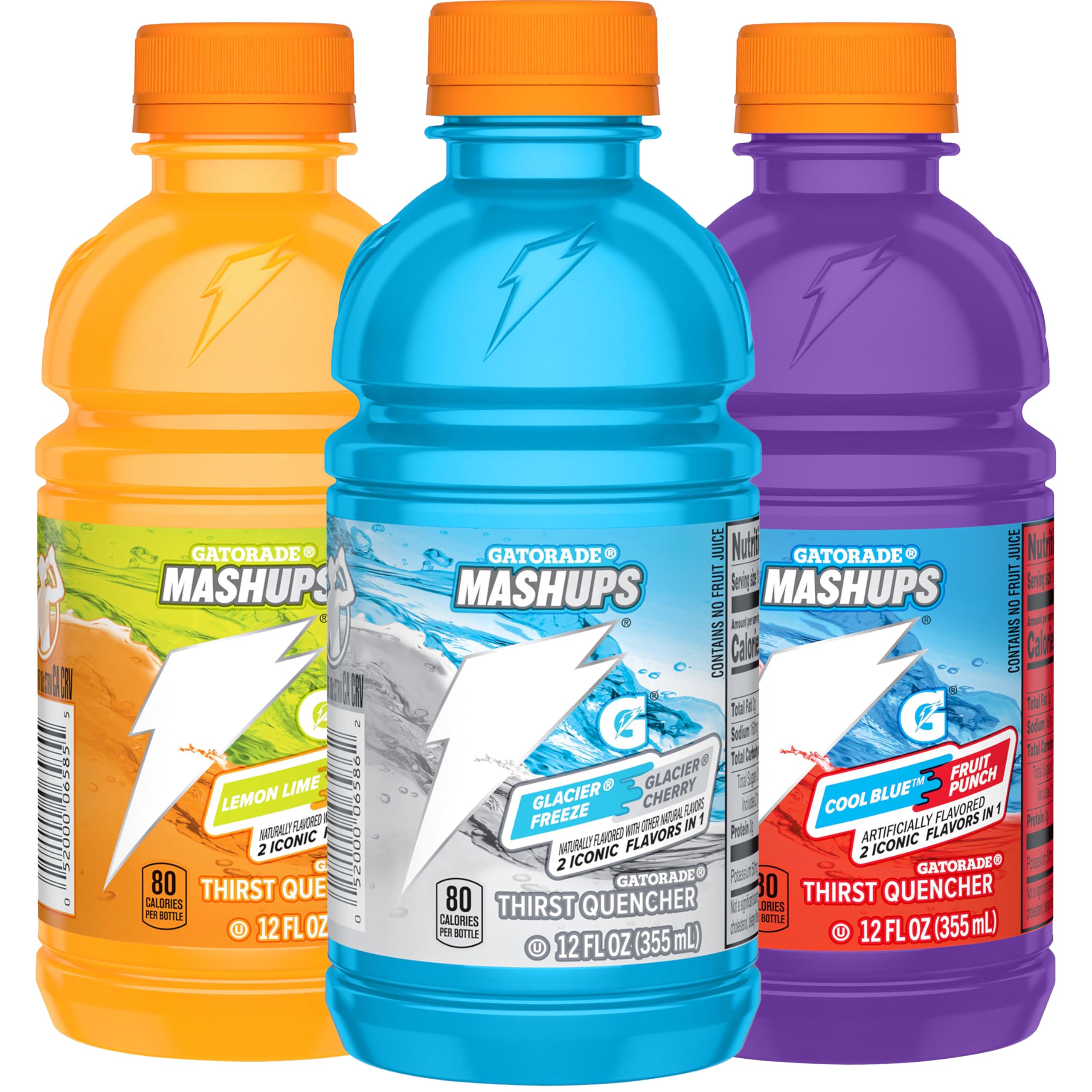 Gatorade close-up bottle label showing flavor pair and clear branding benefit