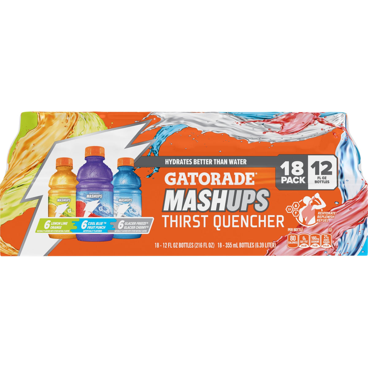 Gatorade front packaging showing variety pack and easy grab convenience