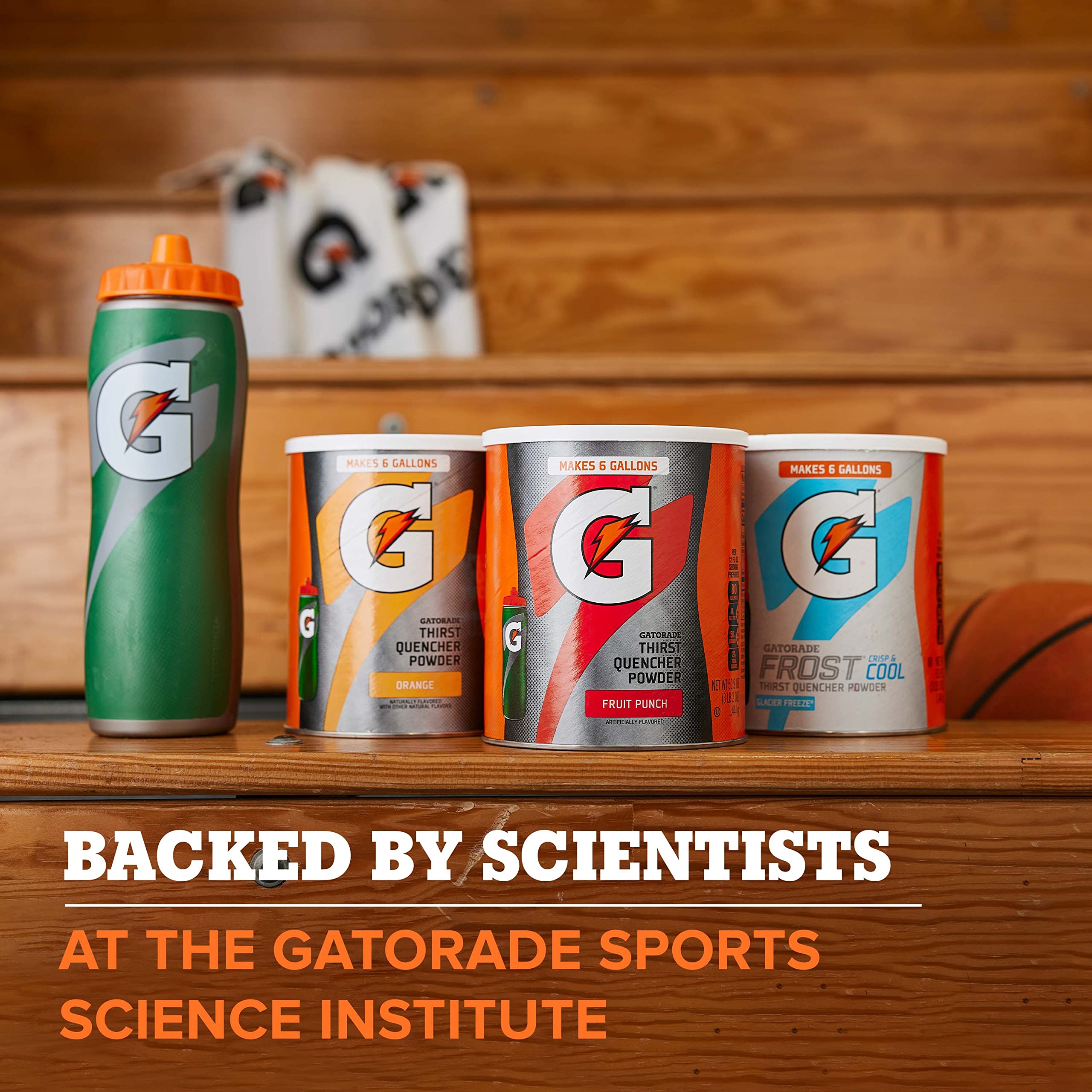 Glass of prepared Gatorade Orange by Gatorade demonstrating refreshing taste and color