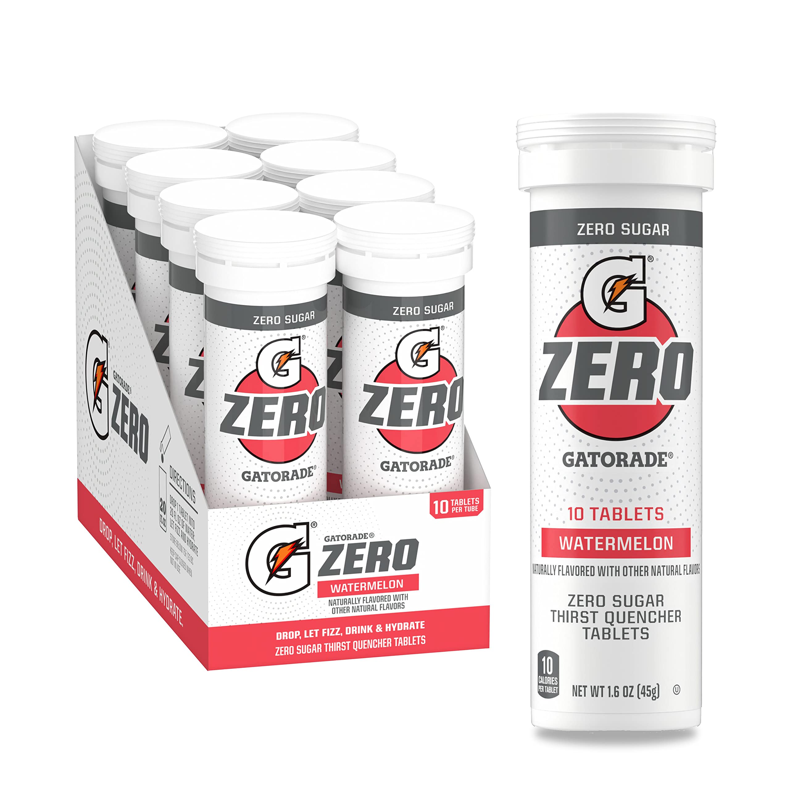Gatorade front packaging showing Watermelon tablets and pack benefit