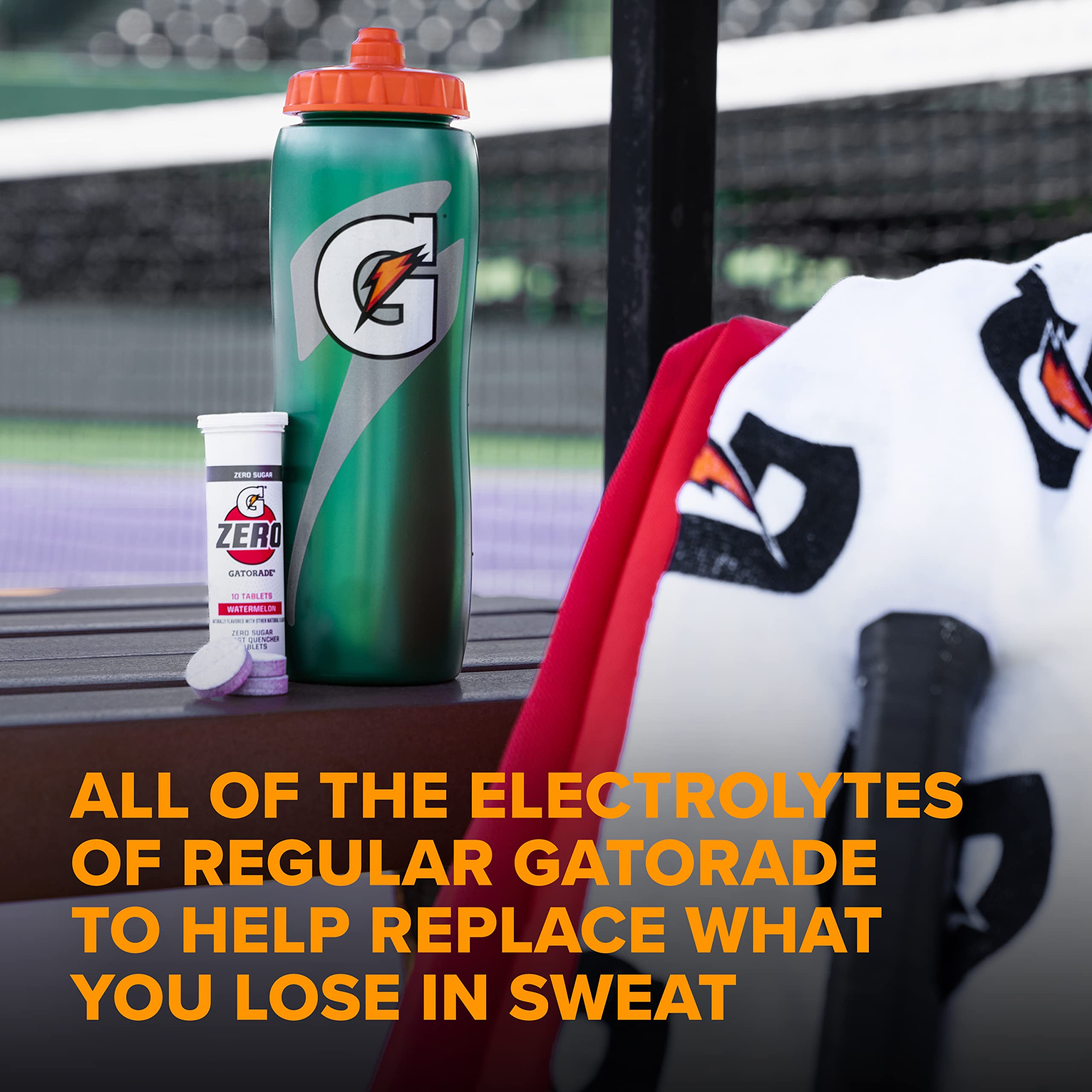 open pack with stacked tablets showing Gatorade convenient portability benefit