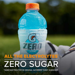Gatorade Zero cap and neck detail highlighting resealable bottle convenience