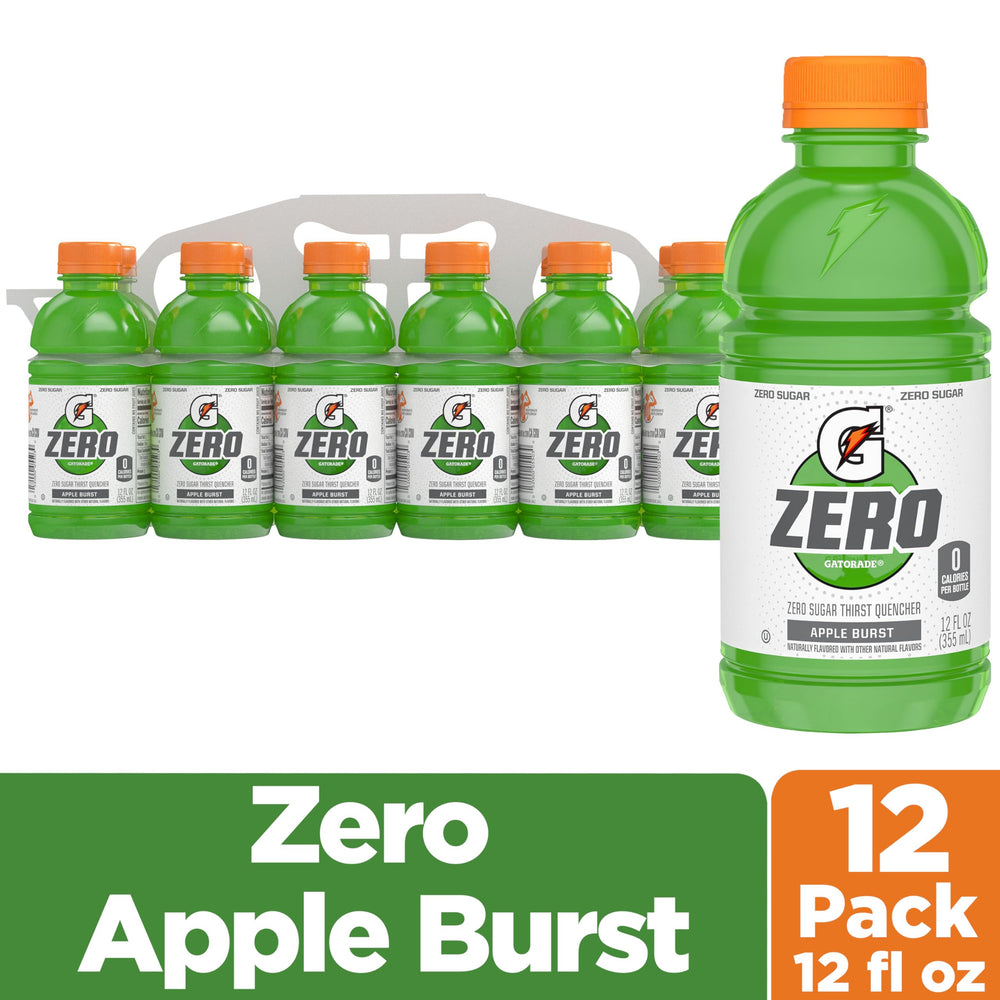 Gatorade Zero single bottle label close-up showing brand and electrolyte information