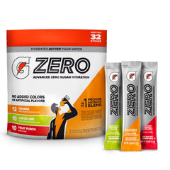 Gatorade pouch front showing variety pack and serving count for convenient hydration