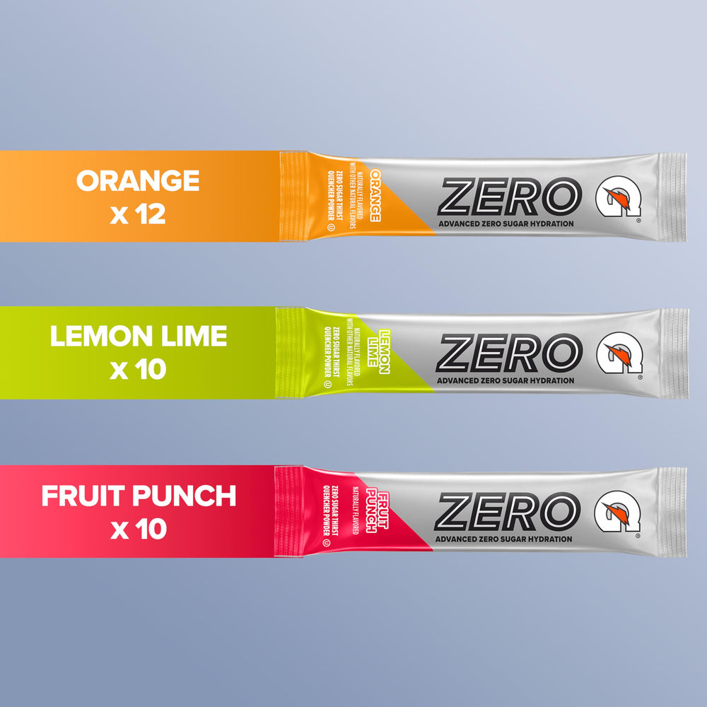 close-up of a Gatorade Zero powder stick highlighting single-serve portability