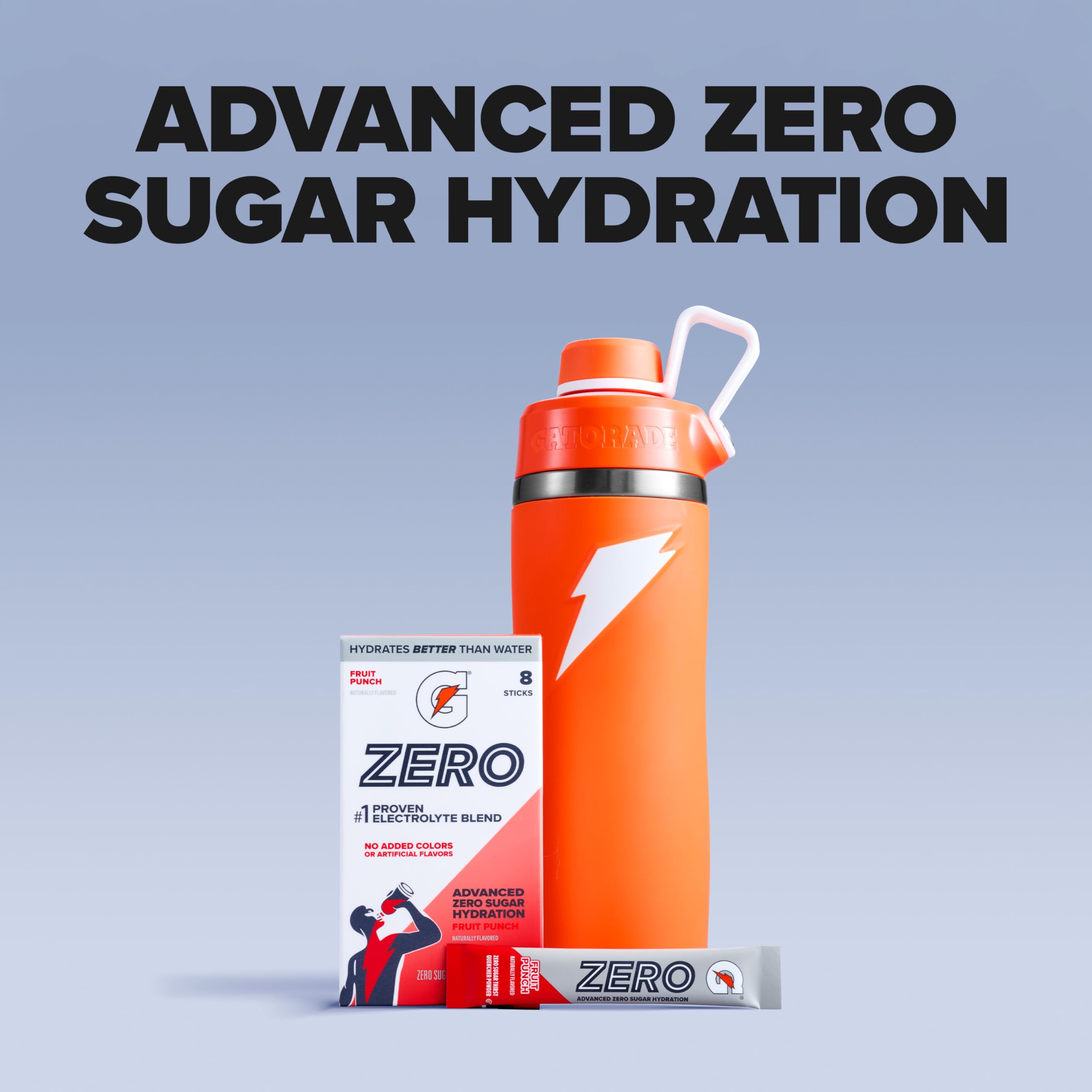 Pouring Gatorade stick into water bottle showing simple on-the-go mixing