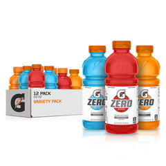 Gatorade variety pack front packaging showing bottles and flavors for quick selection