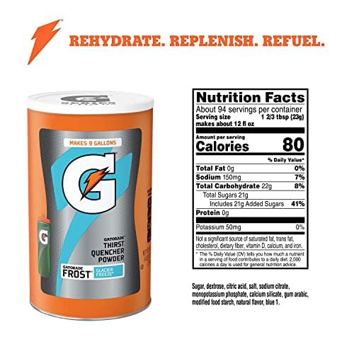 Gatorade poured into glass with ice showing refreshment and chill