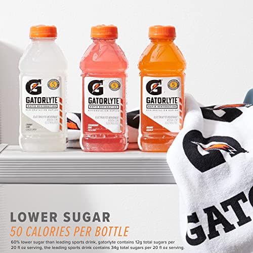 Gatorlyte bottle beside a water bottle for scale, brand portable 20oz size