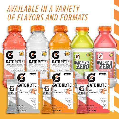 Gatorade Gatorlyte Zero close-up label highlighting five electrolytes and zero sugar benefits