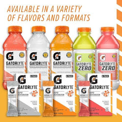 Gatorade Gatorlyte Zero close-up label highlighting five electrolytes and zero sugar benefits