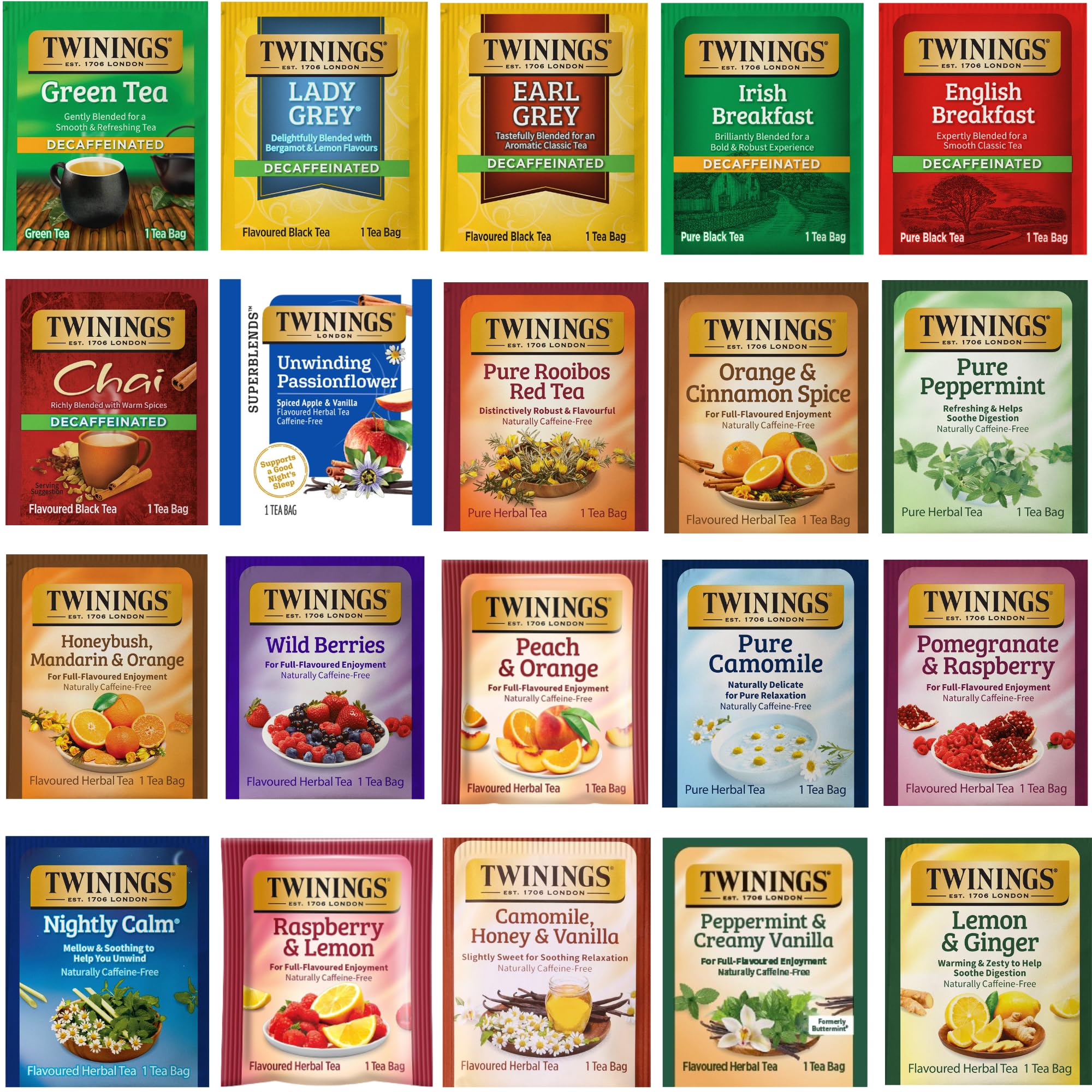 Gaudum Twinings front packaging showing assortment and freshness