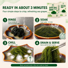 GCAP rehydrated sea grapes in a bowl with crisp popping texture benefit