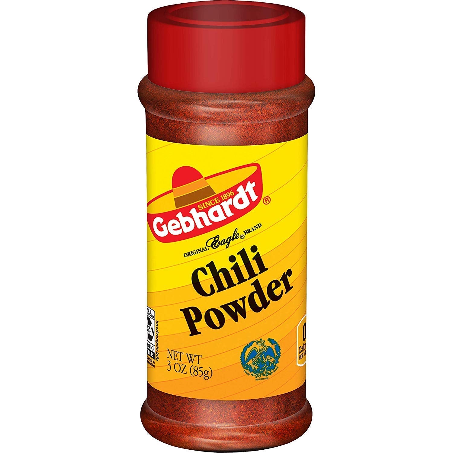 Gebhardt chili powder front packaging showing jar and label for easy identification and use