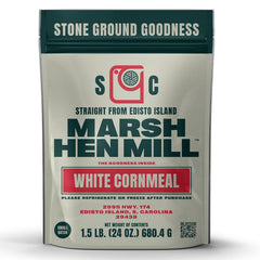 Geechie Boy Mill front packaging showing 24 oz bag and branding benefit fresh flavor