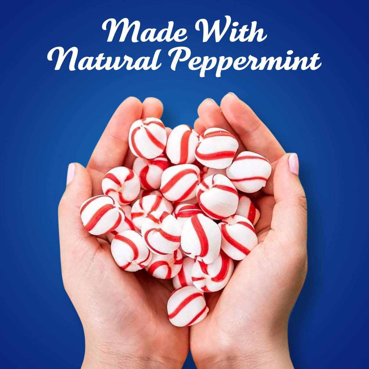 GEEOOLLAH peppermint balls nestled in an Easter basket, great non-melting option