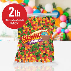 GEEOOLLAH pouring jelly beans into party favor bags for easy portioning