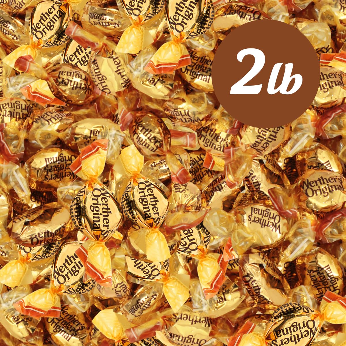 GEEOOLLAH Werther’s creamy-filled caramel sliced to show smooth center and rich taste