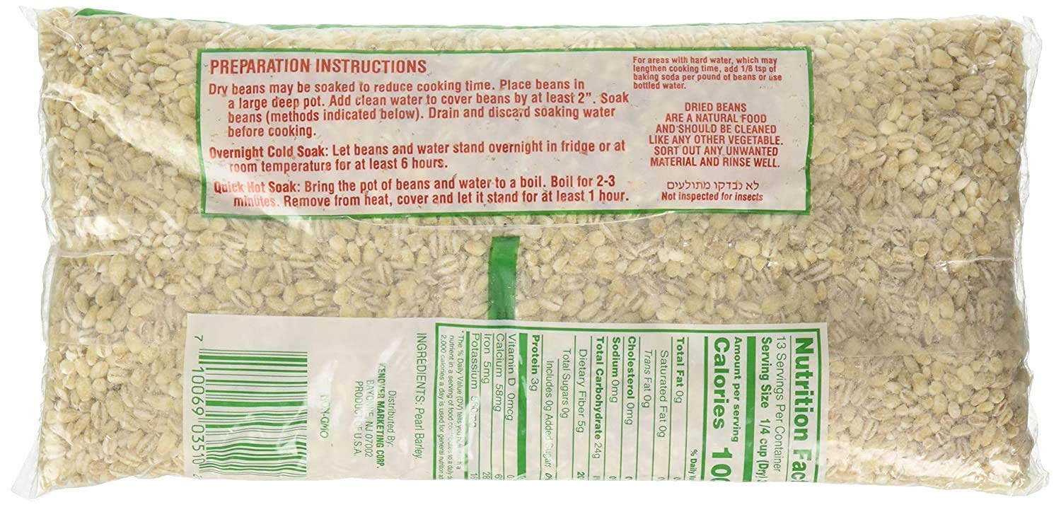 Gefen close-up of pearled barley grains highlighting texture and cooking consistency