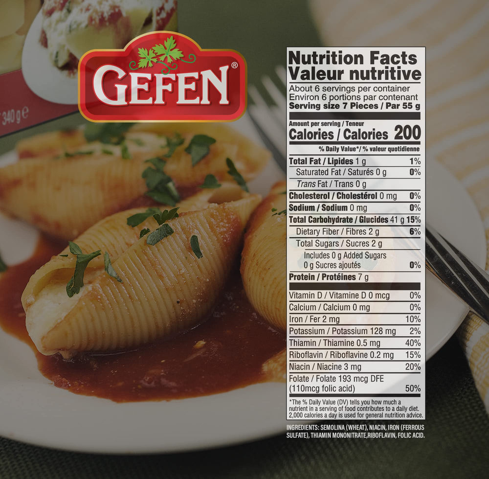 Gefen shell beside fork showing size and easy stuffing benefit