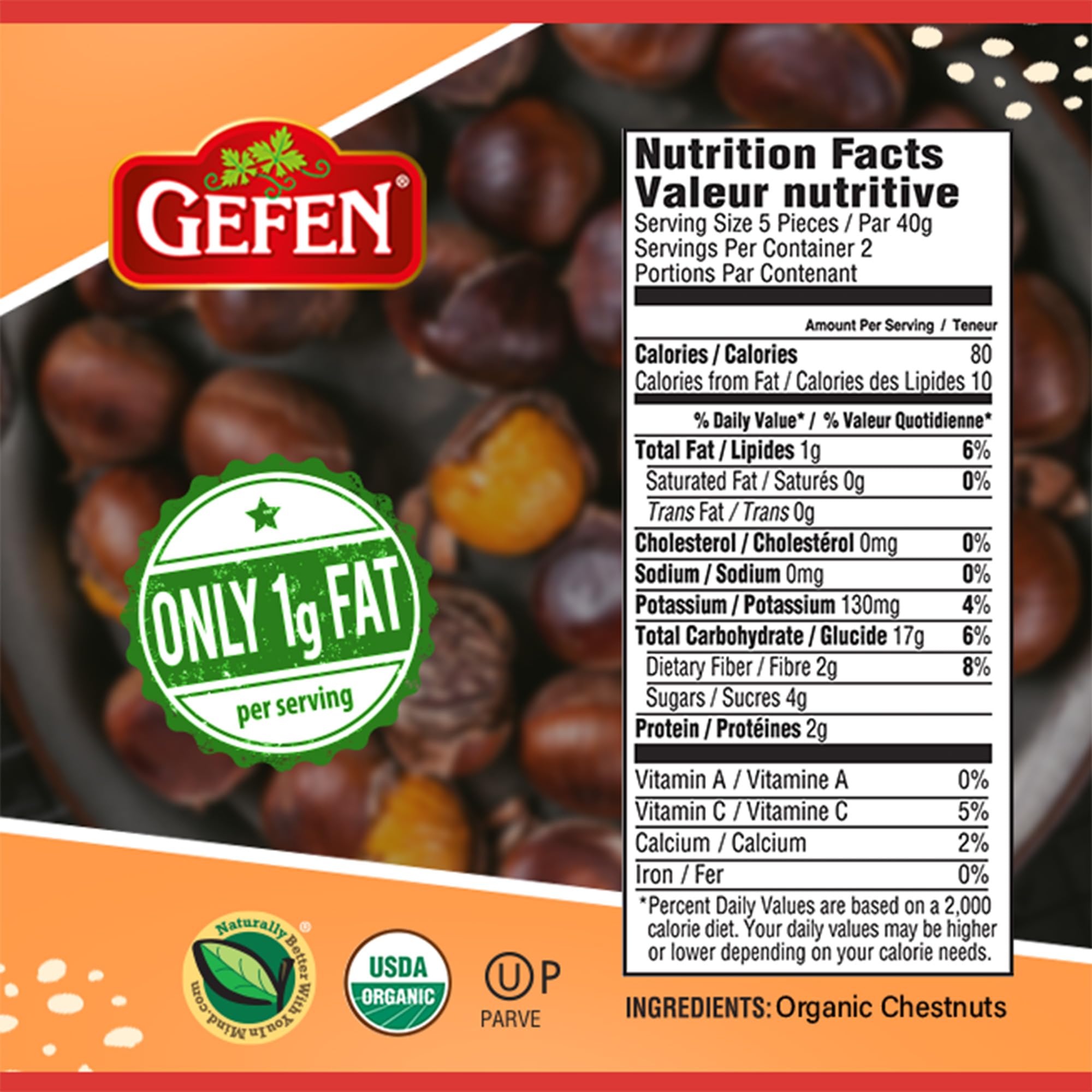 Gefen chestnuts on a holiday table showing convenience for entertaining