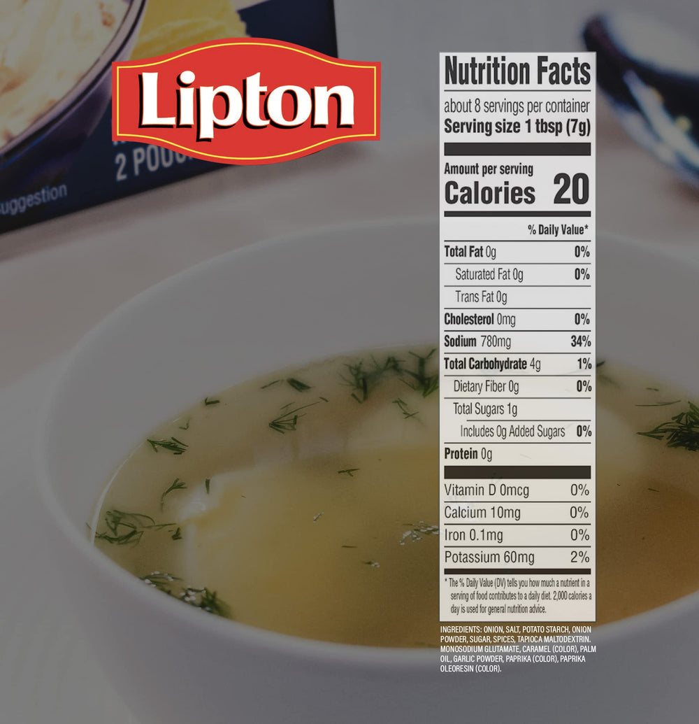 Gefen Lipton prepared onion dip in bowl on table for quick entertaining