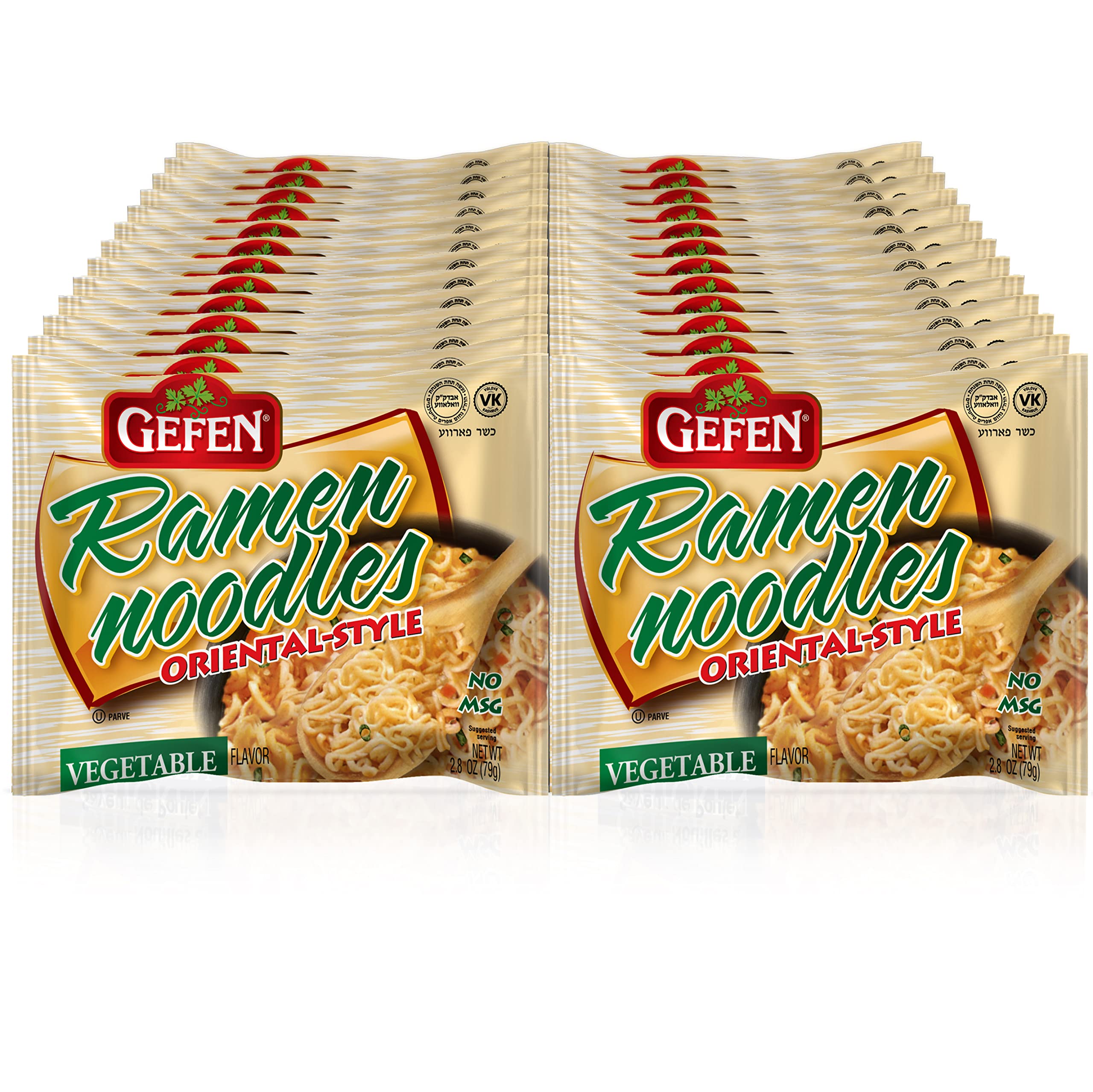 Gefen front packaging showing 3 oz vegetable ramen for easy pantry stocking