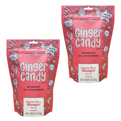 Gem Gem front packaging showing mango ginger chews and clear ingredient label benefits