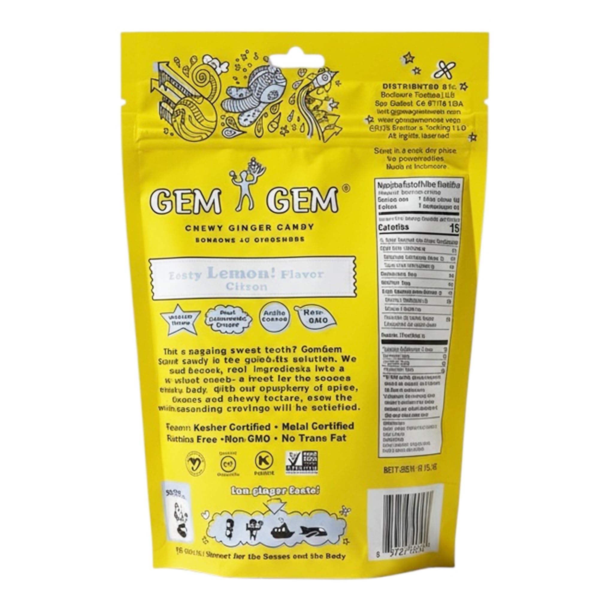 Gem Gem close-up of chewy ginger texture highlighting real-ginger intensity and candy softness