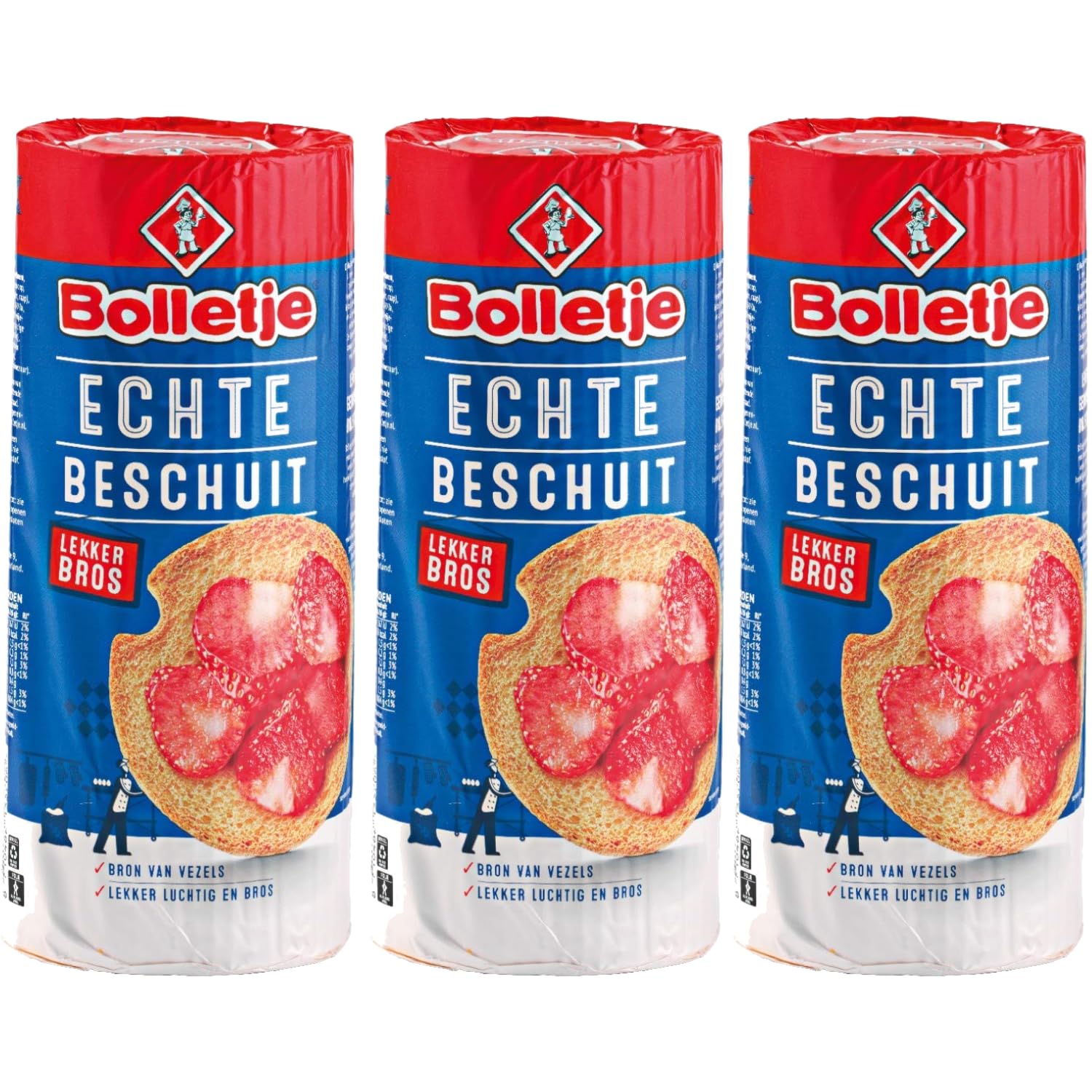 Generic Bolletje front packaging showing crispbakes and convenience benefits